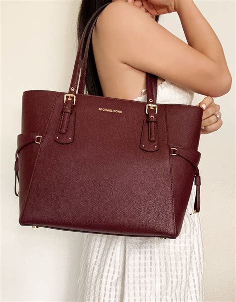 michael kors voyager tote silver|Michael Kors voyager tote merlot.